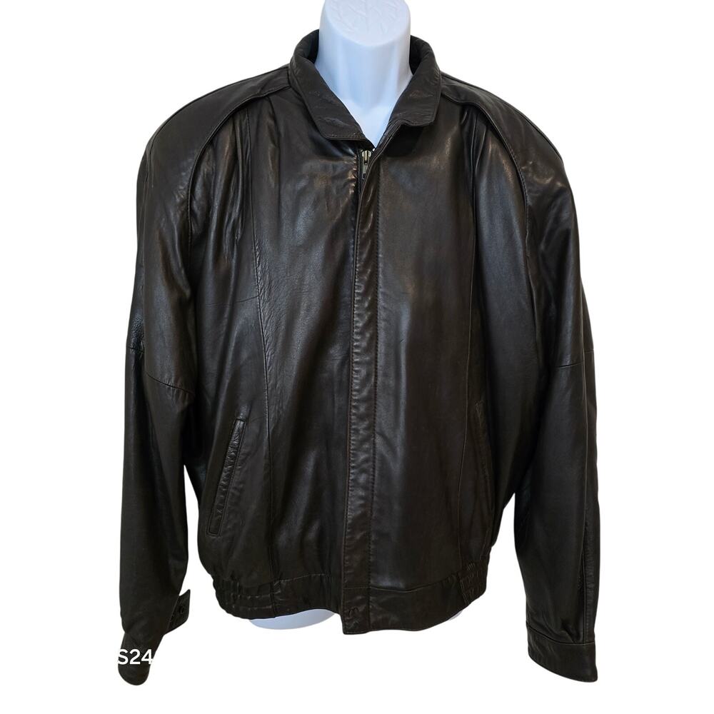 VTG Tannery West Brown Bomber Jacket Detachable Insulated Bid Thermolite Men's L